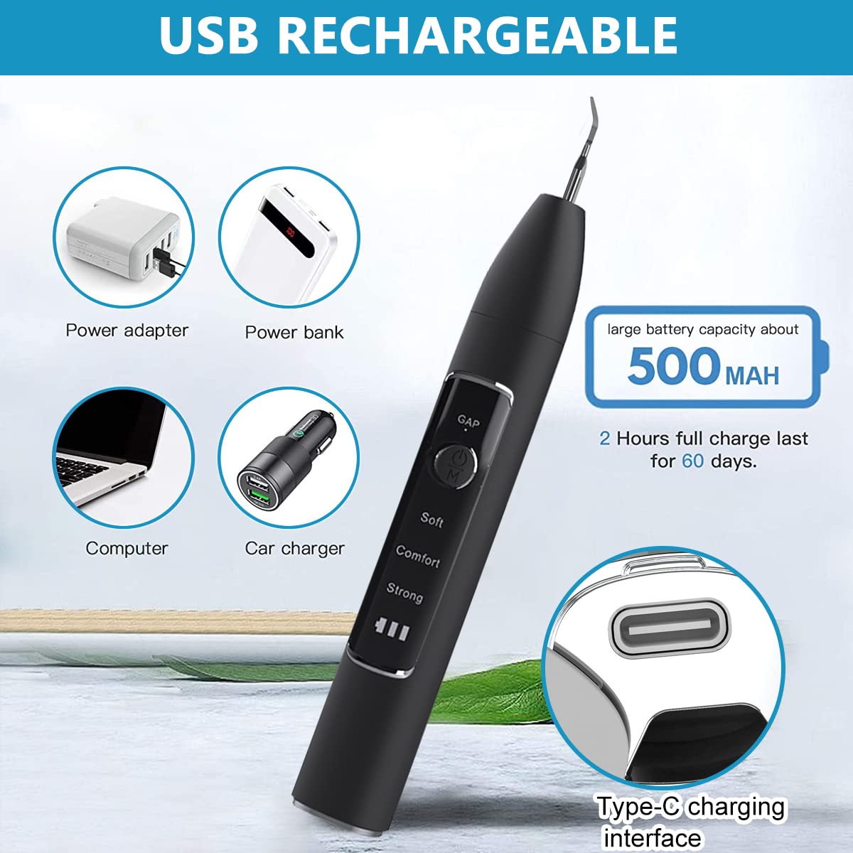 HANNEA Ultrasonic Plaque Remover Electric Plaque Remover with 480P Camera, 3 Working Modes, Cordless Electric Plaque Remover with 2 Bits and Oral Mirror, Remove Teeth Stain Tartar Plaque HANNEA Ultrasonic Plaque Remover Electric Plaque Remover with 480P Camera, 3 Working Modes, Cordless Electric Plaque Remover with 2 Bits and Oral Mirror, Remove Teeth Stain Tartar Plaque